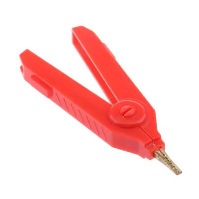 Gold Plated Large Test Clip - Red Crocodile - 2