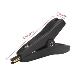 Gold Plated Small Test Clip - Black Crocodile - 1