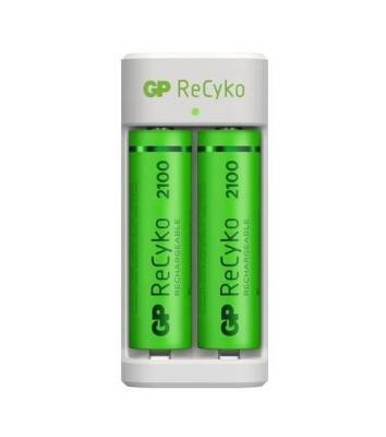 GP 2 Pack 2100mAh AA Rechargeable Battery + USB Battery Charger - 2