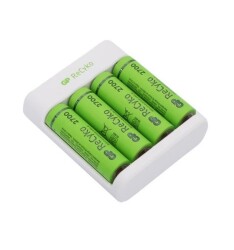 GP ReCyko+ 4'lü 2700mAh AA Şarj Edilebilir Pil + USB Pil Şarj Cihazı - 2