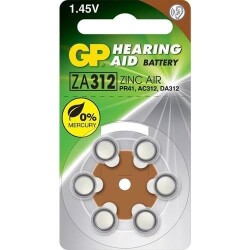 GP 6 Pack 1.4 V Hearing Aid Headphone Battery - GPZA312 - 1