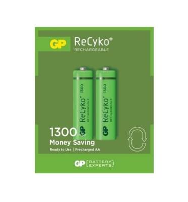 GP ReCyko+ 2 Pack 1300mAh AA Rechargeable Batteries - 1