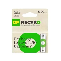 GP ReCyko+ 2 Pack 1300mAh AA Rechargeable Batteries 