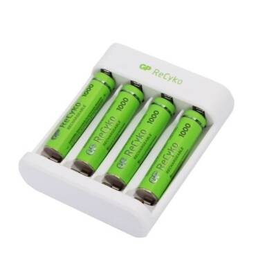 GP ReCyko+ 4 Packs 950mAh AAA Rechargeable Batteries + USB Battery Charger - 2