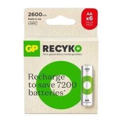 GP ReCyko+ 6 Packs 2600mAh AA Rechargeable Batteries 