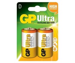 GP Ultra 2 Pack LR20 D Size Alkaline Batteries - GP13AU - 1