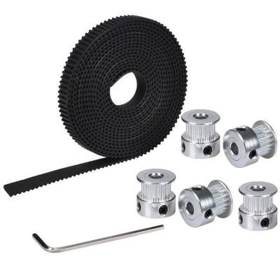 GT2 Belt - Pulley Set - 5 meters Belt and 5 Pulleys - 1