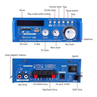 Hi-Fi Stereo Amplifier - 2x300W Bluetooth Amplifier - 4