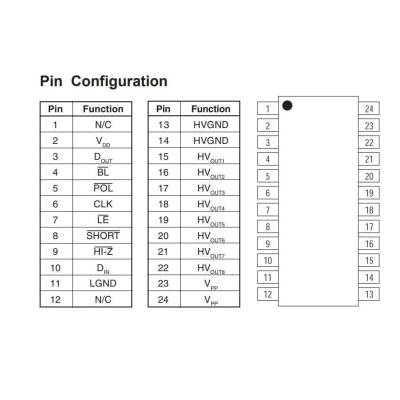 HV513WG-G SOIC-24 Seri Paralel Dönüştürücü Entegre - 2