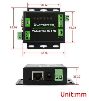 Industrial RS232/RS485 to Ethernet Converter - 3