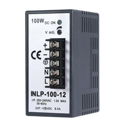 INLP-100-12 - 100W 12VDC 8.3A Raya Montajlı Güç Kaynağı 