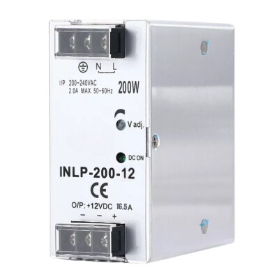 INLP-200-12 - 200W 12VDC 16.5A Rail Mounted Power Supply - 1