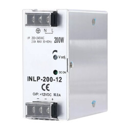 INLP-200-12 - 200W 12VDC 16.5A Raya Montajlı Güç Kaynağı 