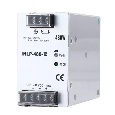 INLP-480-12 - 480W 12VDC 40A Raya Montajlı Güç Kaynağı - 1