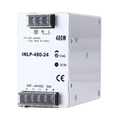 INLP-480-24 - 480W 24VDC 20A Raya Montajlı Güç Kaynağı - 1