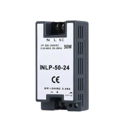 INLP-50-24 - 50W 24VDC 2.08A Raya Montajlı Güç Kaynağı 