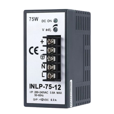 INLP-75-12 - 75W 12VDC 6.3A Rail Mounted Power Supply - 1