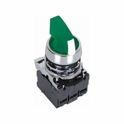 ISM-BK123B5 24V Metal Illuminated Latch Button - Green - 1