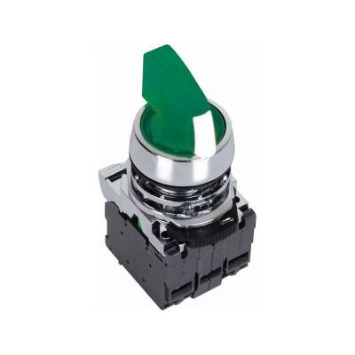 ISM-BK123M5 220V Metal Illuminated Latch Button - Green - 1