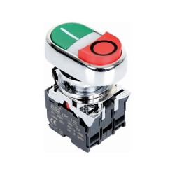 ISM-BW84B5 24V Metal Işıklı Çift Yaylı İkiz Buton 