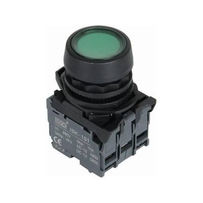 ISP-AW33M5 220V LED Illuminated Spring Button - Green - 1