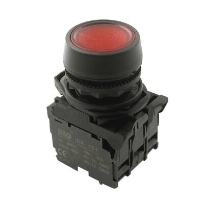 ISP-AW34B5 24V LED Illuminated Spring Button - Red - 1