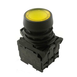 ISP-AW35M5 220V LED Illuminated Spring Button - Yellow 