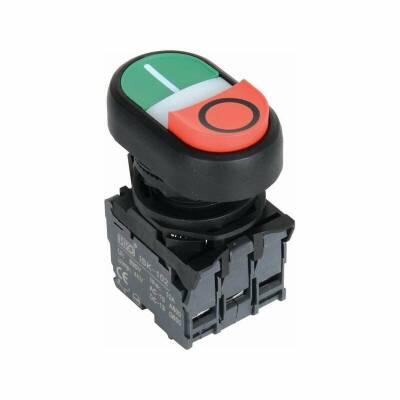 ISP-AW84M5 220V Ledli Çift Yaylı ikiz Buton - 1