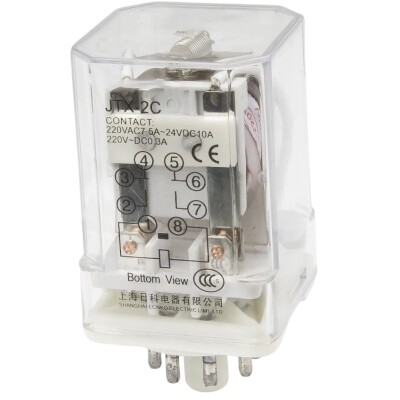 JTX-2C AC 380V 8 Pin 2NO + 2NC Elektromanyetik Röle - 1