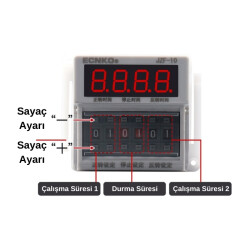 JZF-10 DH48S-S 24V Zaman Ayarlı Röle Modülü - Çift Süreli - 2