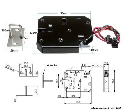 K02 12V 2A Magnetic Solenoid Lock - 3