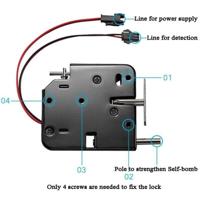 K02 12V 2A Manyetik Selenoid Kilit - İtme Yaylı - 2