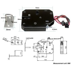 K02 12V 2A Manyetik Selenoid Kilit - 3