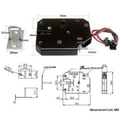 K02 24V 2A Magnetic Solenoid Lock - 3