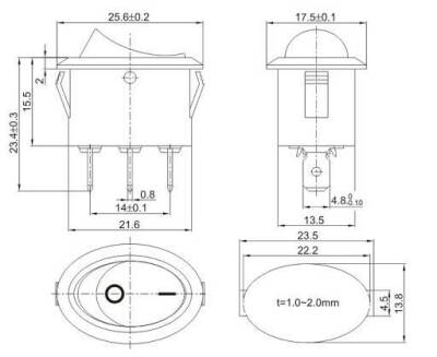 KCD1-115 Oval On/Off Anahtar - 3 Pin - 2