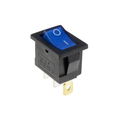 KCD1 Black Blue Illuminated On/Off Switch 3 Pin - 1