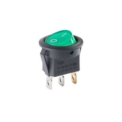 KCD1 Black Green Illuminated On/Off Switch 3 Pin - 1