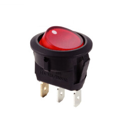 KCD1 Black Red Illuminated On/Off Switch 3 Pin 