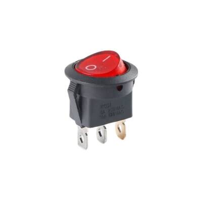 KCD1 Black Red Illuminated On/Off Switch 3 Pin - 1