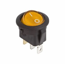 KCD1 Black Yellow Illuminated On/Off Switch 3 Pin - 1