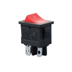 KCD1 Red Non-Illuminated On/Off Switch 4 Pin 