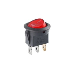 KCD1 Siyah Kırmızı 12V Işıklı On/Off Anahtar 3 Pin 