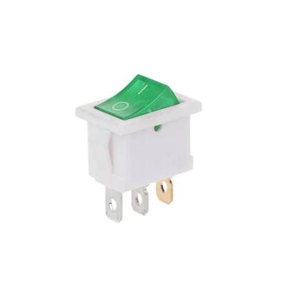 KCD1 White Green Illuminated On/Off Switch 3 Pin - 1