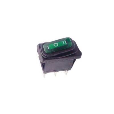 KCD3 15A Waterproof ON-OFF-ON Switch with Green Light - 1