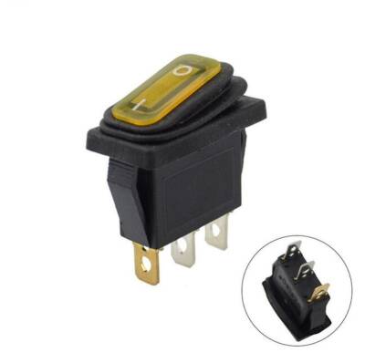 KCD3 15A Waterproof ON-OFF Switch with Yellow Light - 1