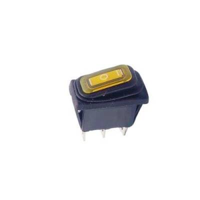 KCD3 15A Waterproof Yellow Light ON-OFF-ON Switch - 1