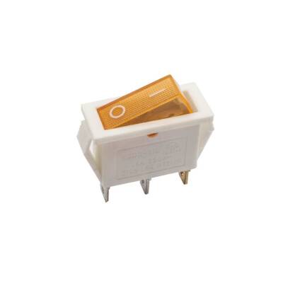 KCD3 Single Narrow Illuminated On/Off Switch - Yellow - 1