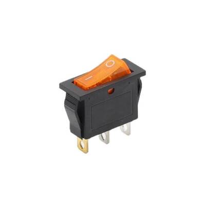 KCD3 Single Narrow Illuminated On/Off Switch - Yellow - 1