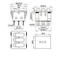 KCD3 Triple Illuminated ON-OFF Switch 9 Pin - 3