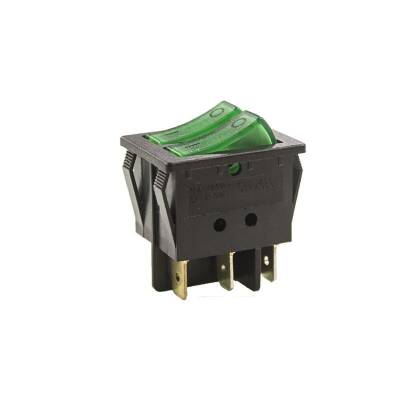 KCD4 Dual Illuminated ON-OFF Switch Green 6 Pin - 1